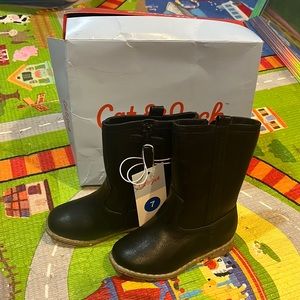 NIB CAT & JACK AUBRIELLA BOOTS BLACK SIZE 7 toddler